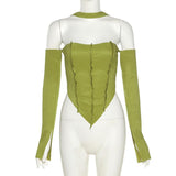 Litlookz Studio Y2K Flare Sleeved Halter Top, view 5