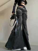 Litlookz Studio Y2K Flared Cargo Jeans, view 2
