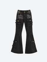 Litlookz Studio Y2K Flared Cargo Jeans, view 4