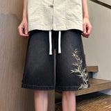 Litlookz Studio Y2K Floral Embroidered Denim Shorts, view 4