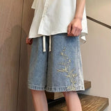 Litlookz Studio Y2K Floral Embroidered Denim Shorts, view 5