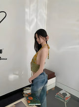 Litlookz Studio Y2K Floral Halter Crop Top, view 3