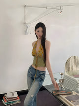 Litlookz Studio Y2K Floral Halter Crop Top, view 4