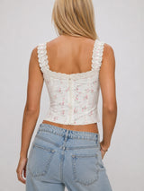 Litlookz Studio Y2K Floral Lace Trim Cami Top, view 2