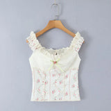 Litlookz Studio Y2K Floral Lace Trim Cami Top, view 3