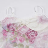 Litlookz Studio Y2K Floral Lace Trim Mesh Top, view 4