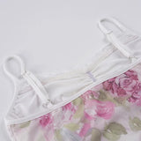 Litlookz Studio Y2K Floral Lace Trim Mesh Top, view 5
