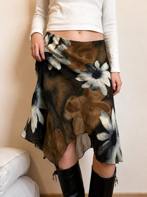 Litlookz Studio Y2K Floral Mesh Skirt
