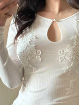 Litlookz Studio Y2K Floral Mesh Top, view 4