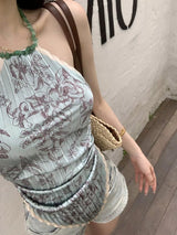 Litlookz Studio Y2K Floral Scarf Top, view 6
