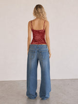 Litlookz Studio Y2K Floral Sheer Cami Crop Top, view 3