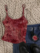 Litlookz Studio Y2K Floral Sheer Cami Crop Top, view 4