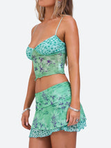 Litlookz Studio Y2K Floral Top & Mini Skirt Two Piece Set, view 4
