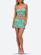 Litlookz Studio Y2K Floral Top & Mini Skirt Two Piece Set, view 5