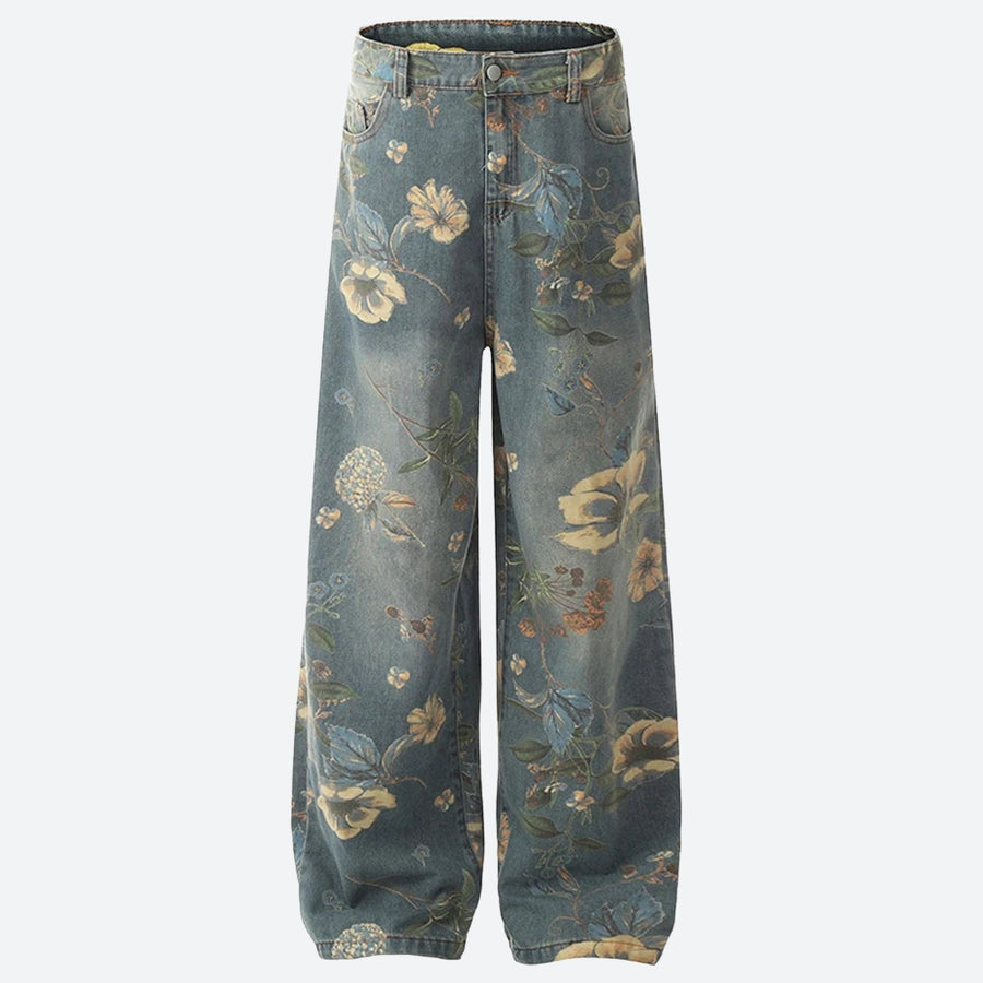 Litlookz Studio Y2K Floral Wide Leg Jeans