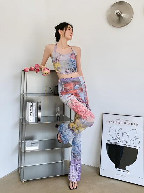 Litlookz Studio Y2K Flower Garden Mesh Two Piece Set