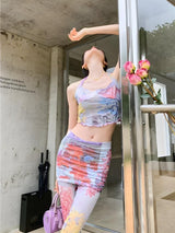 Litlookz Studio Y2K Flower Garden Mesh Two Piece Set, view 4