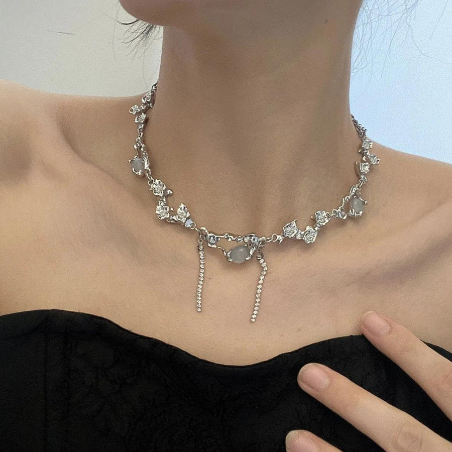 Litlookz Studio Y2K Flowers Beaded Chain Necklace