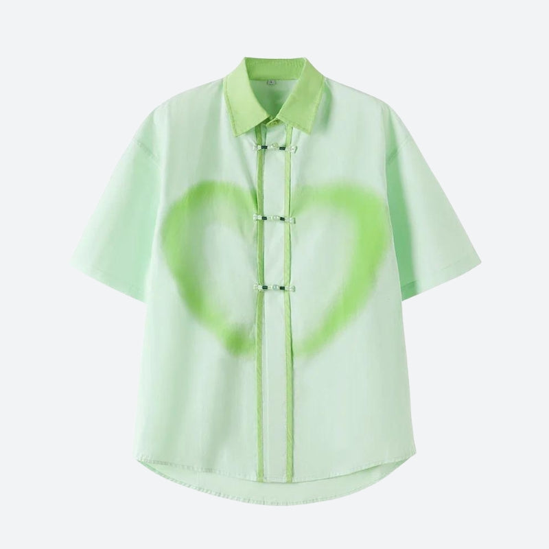 Litlookz Studio Y2K Frog Button Shirt