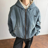 Litlookz Studio Y2K Fur Lined Hooded Denim Jacket, view 2