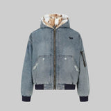 Litlookz Studio Y2K Fur Lined Hooded Denim Jacket, view 3