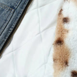Litlookz Studio Y2K Fur Lined Hooded Denim Jacket, view 6