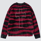 Litlookz Studio Y2K Fuzzy Cross Sweater, view 2