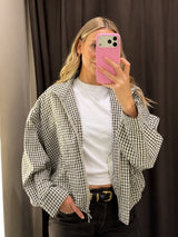 Litlookz Studio Y2K Gingham Zip Jacket, view 2