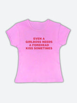 Litlookz Studio Y2K Girlboss Needs A Forehead Kiss Tee, view 6