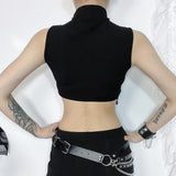 Litlookz Studio Y2K Goth Beaded Crop Top, view 2