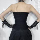 Litlookz Studio Y2K Goth Buckle Zip Up Top, view 2