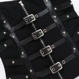 Litlookz Studio Y2K Goth Buckle Zip Up Top, view 6