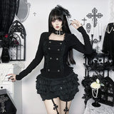 Litlookz Studio Y2K Goth Button Top, view 3