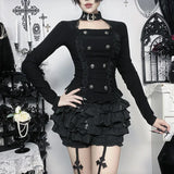 Litlookz Studio Y2K Goth Button Top, view 4