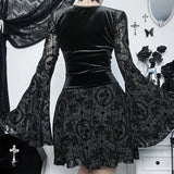 Litlookz Studio Y2K Goth Corset Lace Mini Dress, view 2