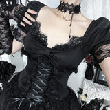 Litlookz Studio Y2K Goth Corset Layered Mini Dress, view 4