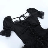 Litlookz Studio Y2K Goth Corset Layered Mini Dress, view 5