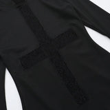 Litlookz Studio Y2K Goth Cross Hooded Maxi Dress, view 6
