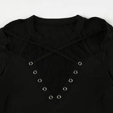 Litlookz Studio Y2K Goth Fishnet Top, view 3