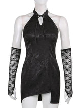 Litlookz Studio Y2K Goth Halter Mini Dress, view 4