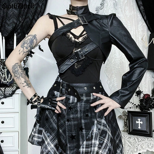 Litlookz Studio Y2K Goth Harness One Sleeve Top