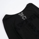 Litlookz Studio Y2K Goth Lace Cross Back Top, view 3