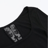 Litlookz Studio Y2K Goth Lace Cross Back Top, view 4