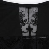 Litlookz Studio Y2K Goth Lace Cross Back Top, view 5