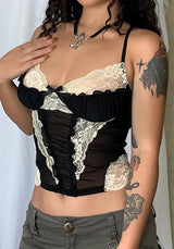 Litlookz Studio Y2K Goth Lace Sheer Cropped Top, view 2