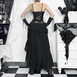 Litlookz Studio Y2K Goth Layered Asymmetrical Maxi Skirt, view 2