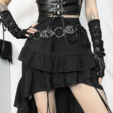 Litlookz Studio Y2K Goth Layered Asymmetrical Maxi Skirt, view 3