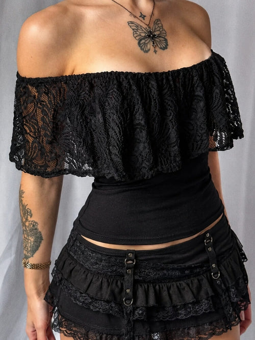 Litlookz Studio Y2K Goth Raven Top