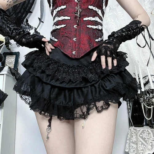 Litlookz Studio Y2K Goth Ruffle Skort