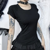 Litlookz Studio Y2K Goth Sheer Back Top, view 2